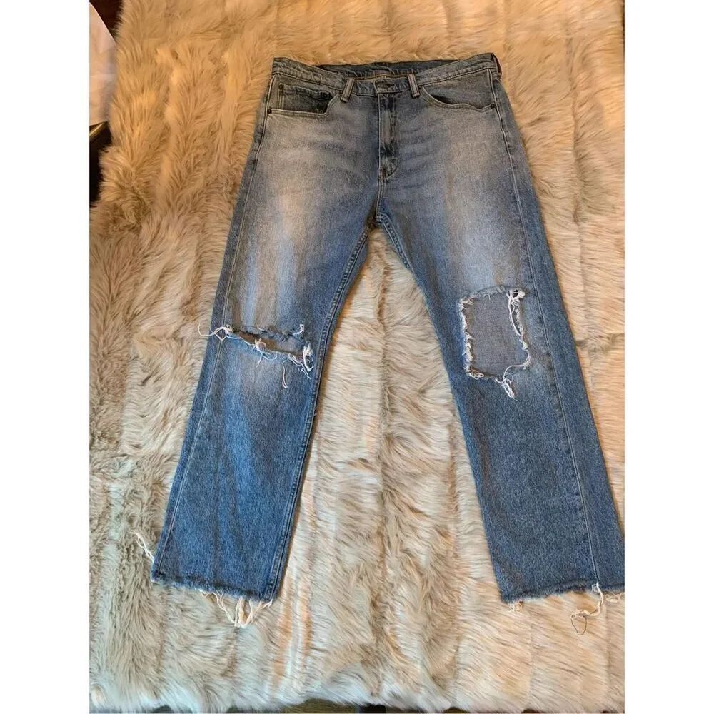Levi's 505 Jeans Distressed  Light Wash 34